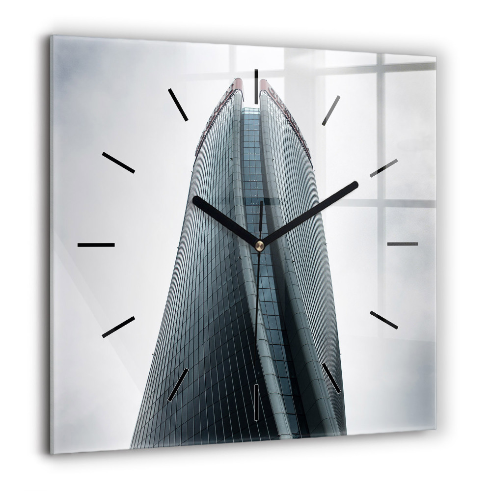 Pendule carrée en verre 60x60 cm Gratte-ciel de Milan