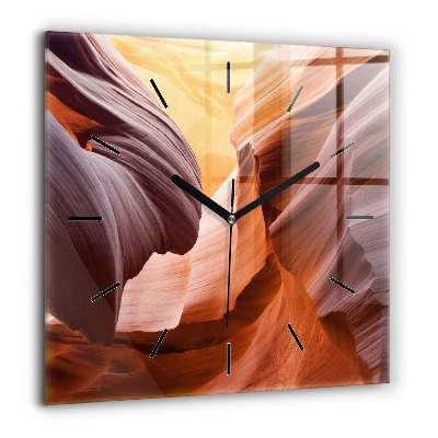 Horloge carrée en verre 60x60 cm Canyon d'Antilope