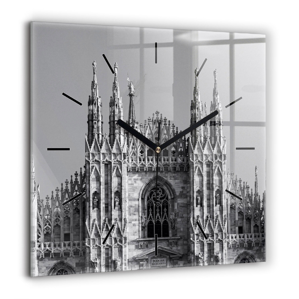 Horloge carrée en verre 60x60 cm Cathédrale Duomo Di Milano