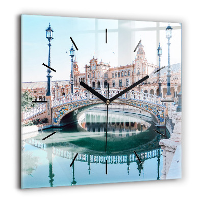 Pendule carrée en verre 60x60 cm Place d'Espagne à Séville