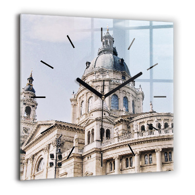 Horloge carrée en verre 60x60 cm Basilique Saint-Étienne