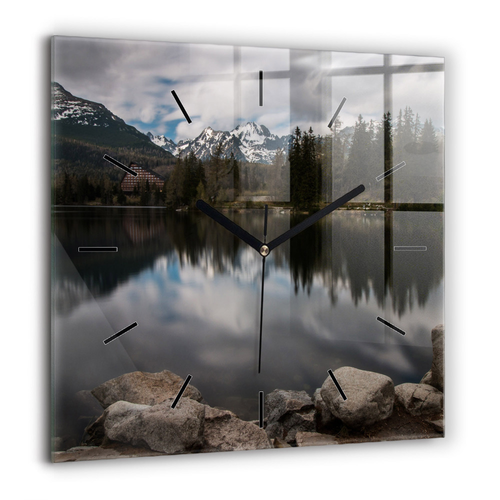Horloge murale carrée 60x60 cm Hautes Tatras en Slovaquie