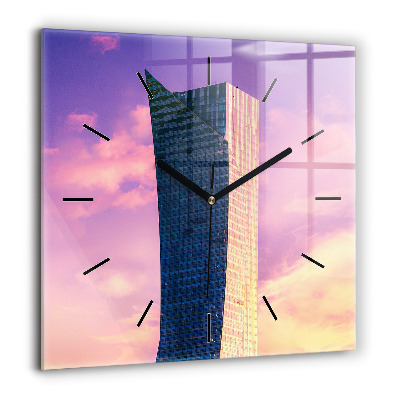 Horloge murale carrée 60x60 cm Gratte-ciel à Varsovie