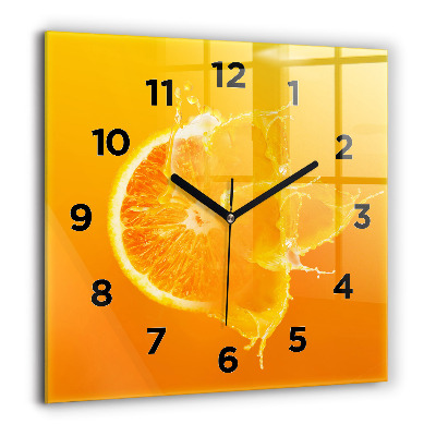 Horloge murale carrée 60x60 cm Orange
