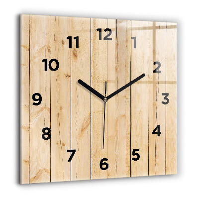 Horloge murale carrée 60x60 cm Planches de bois