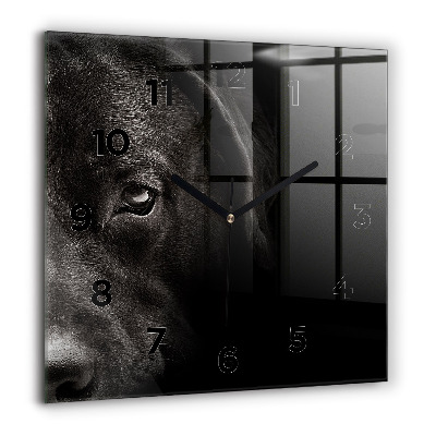 Horloge carrée en verre 60x60 cm Chien et chat écossais