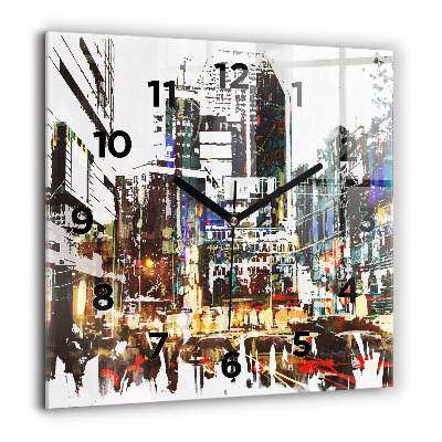 Horloge murale carrée 60x60 cm Ville de New York