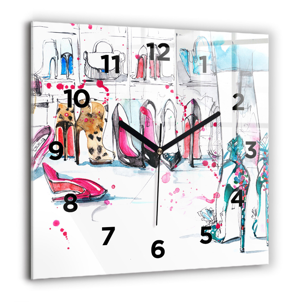 Horloge carrée en verre 60x60 cm Élément de féminité