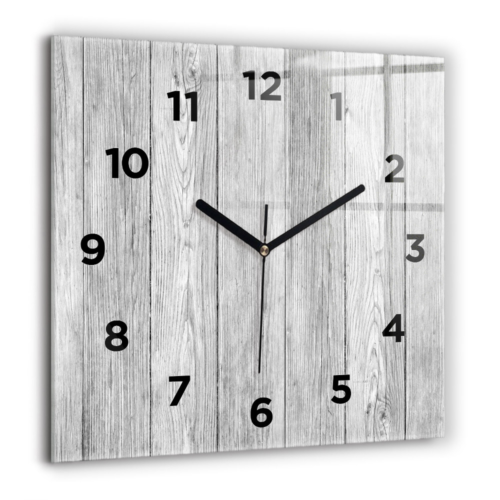 Pendule carrée en verre 60x60 cm Panneaux en bois