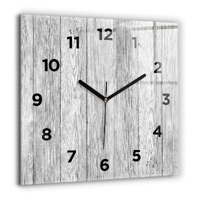 Pendule carrée en verre 60x60 cm Panneaux en bois