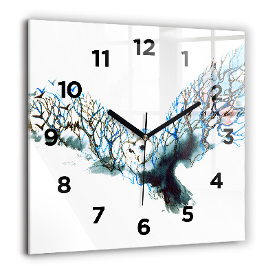 Horloge murale carrée 60x60 cm La liberté et la nature des oiseaux