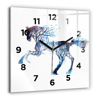 Horloge carrée en verre 60x60 cm Nature de l'animal