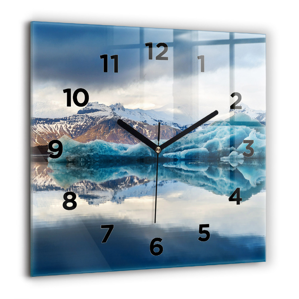 Horloge murale carrée 60x60 cm Lac Jokulsarlon Islande