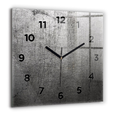 Horloge carrée en verre 60x60 cm Mur métallique