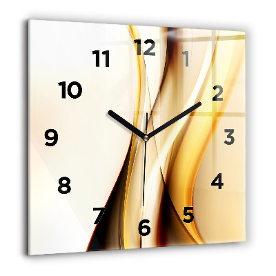 Horloge carrée en verre 60x60 cm Abstraction de vague