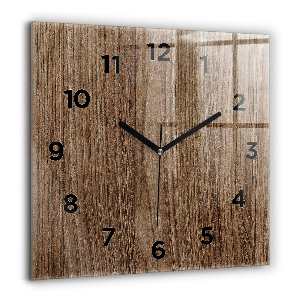 Horloge murale carrée 60x60 cm Bois foncé
