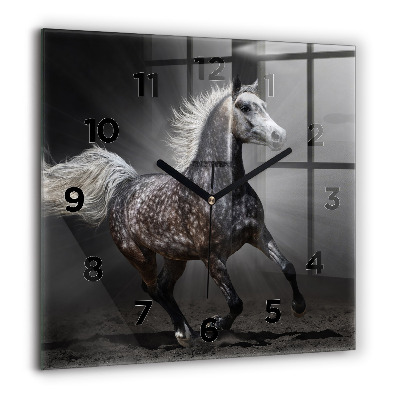 Horloge murale carrée 60x60 cm Cheval au galop