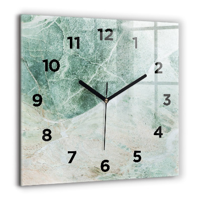 Horloge carrée en verre 60x60 cm Texture de pierre marbrée