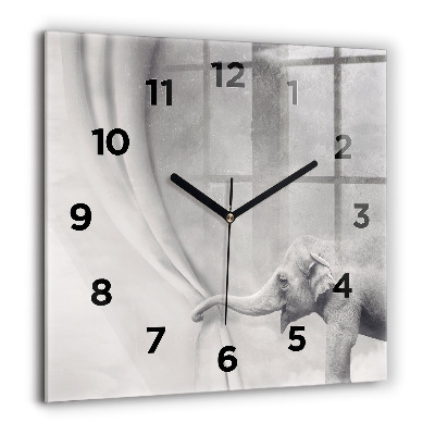 Horloge murale carrée 60x60 cm Éléphant
