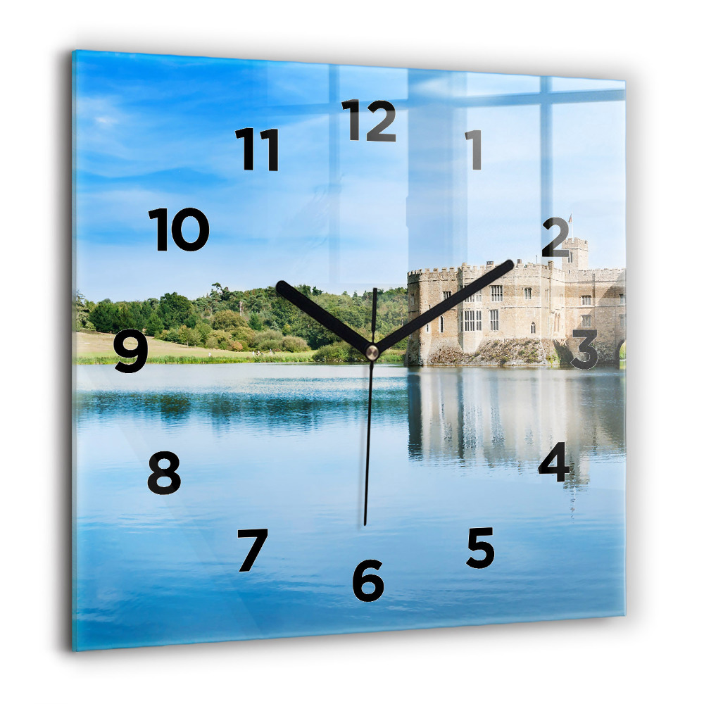 Horloge carrée en verre 60x60 cm Château de Leeds