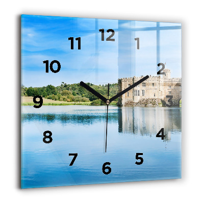 Horloge carrée en verre 60x60 cm Château de Leeds