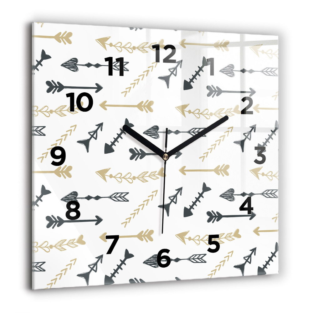 Horloge carrée en verre 60x60 cm Motif géométrique de hipster