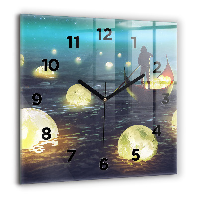 Horloge murale carrée 60x60 cm Abstraction