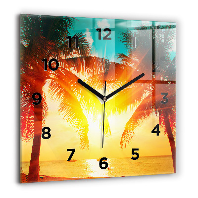 Horloge murale carrée 60x60 cm Vacances Repos Été