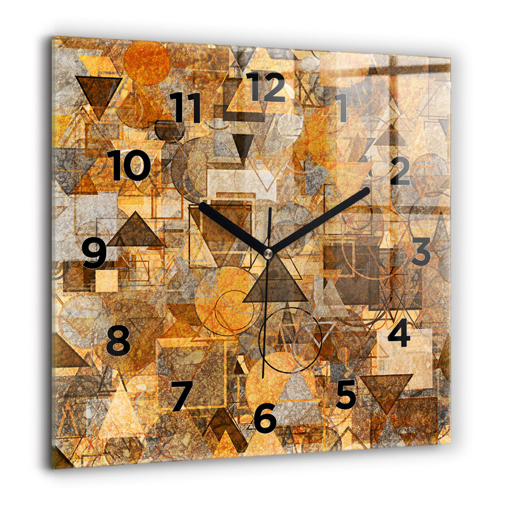 Horloge murale carrée 60x60 cm Formes géométriques