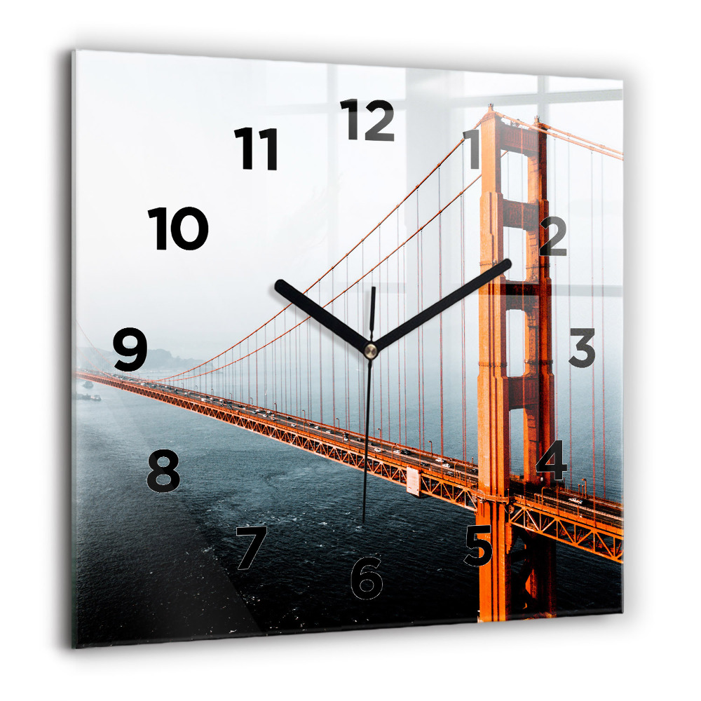Horloge murale carrée 60x60 cm Pont du Golden Gate