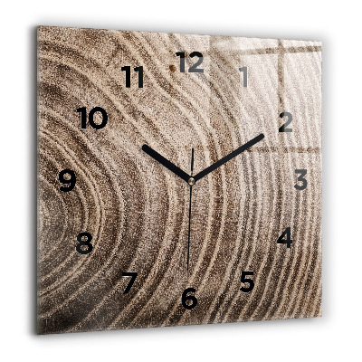 Horloge murale carrée 60x60 cm Tronc d'arbre