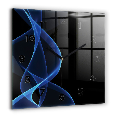 Horloge murale carrée 60x60 cm Lignes bleues
