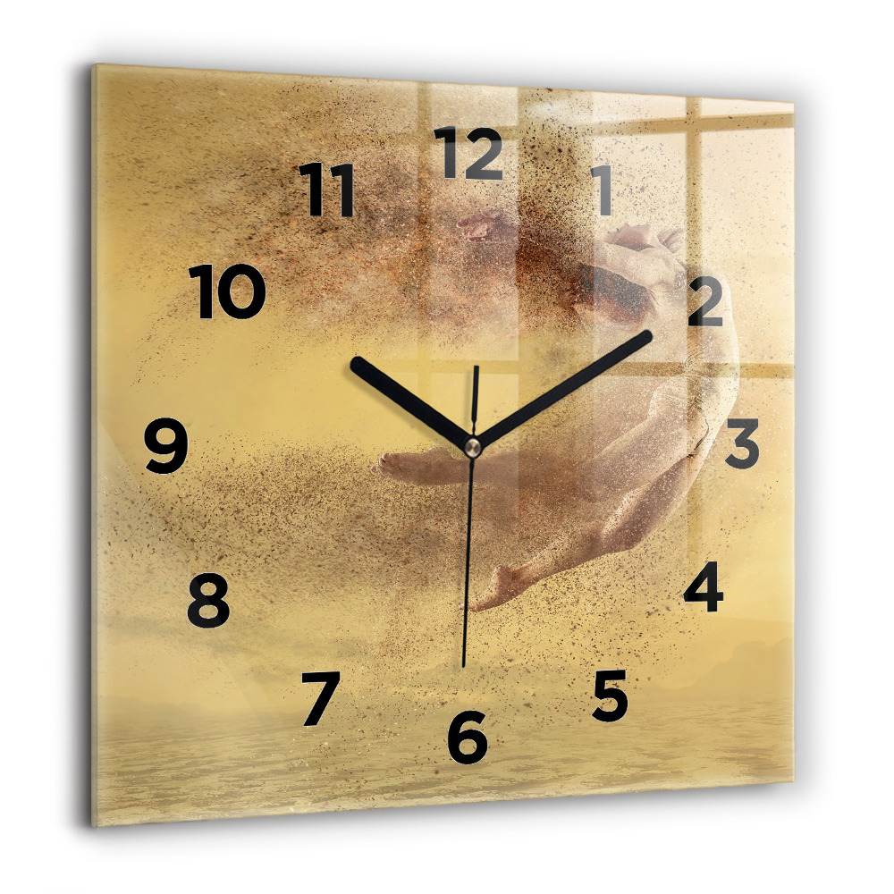 Horloge carrée en verre 60x60 cm Femme en silhouette