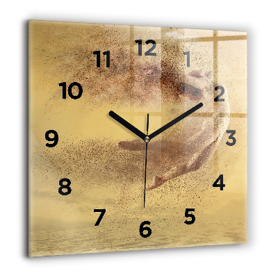 Horloge carrée en verre 60x60 cm Femme en silhouette