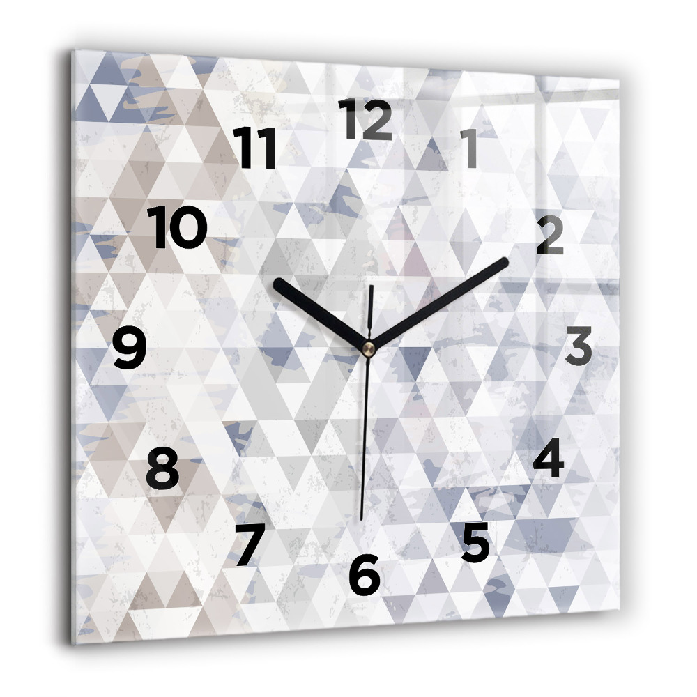 Horloge carrée en verre 60x60 cm Motif géométrique