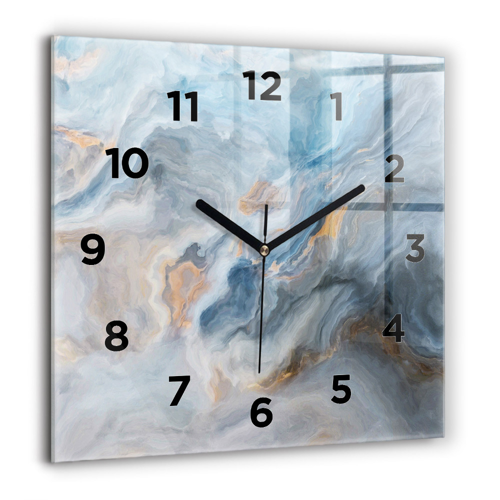 Horloge murale carrée 60x60 cm Motif de marbre