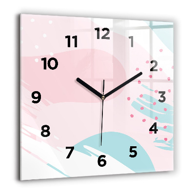 Horloge murale carrée 60x60 cm Abstraction pastel