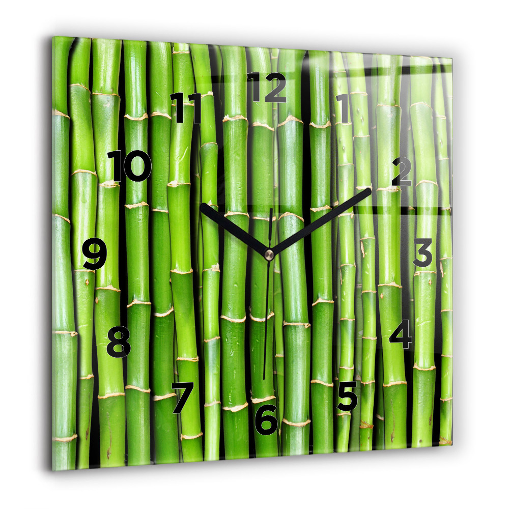 Horloge carrée en verre 60x60 cm Bambou asiatique