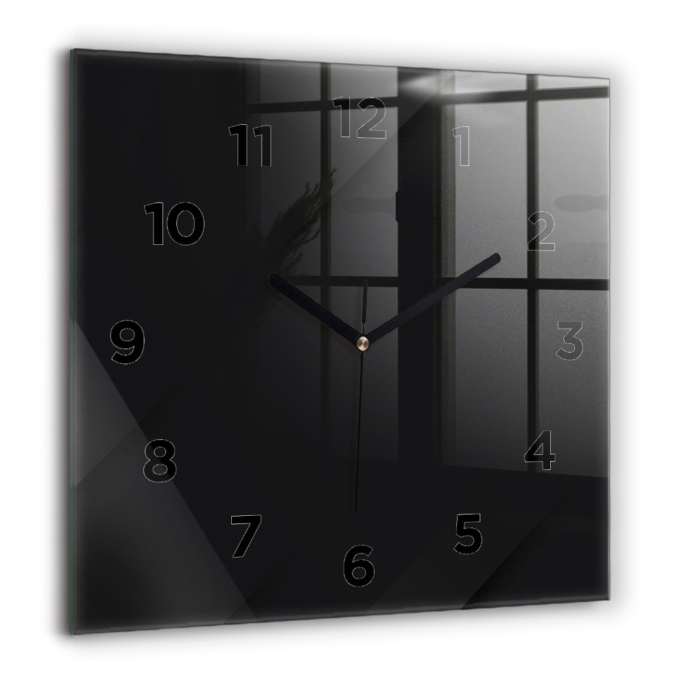 Horloge carrée en verre 60x60 cm Motif de mur sombre