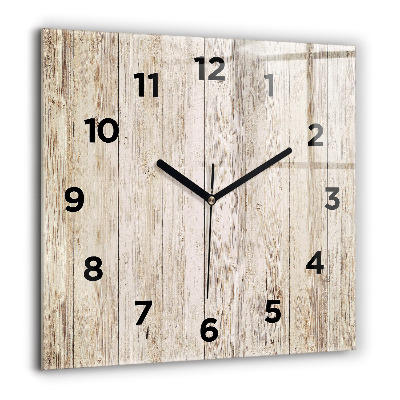 Horloge carrée en verre 60x60 cm Panneaux en bois