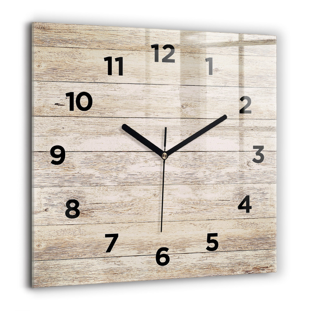 Horloge murale carrée 60x60 cm Panneaux de bois