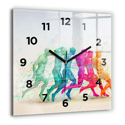 Horloge murale carrée 60x60 cm Personnes colorées