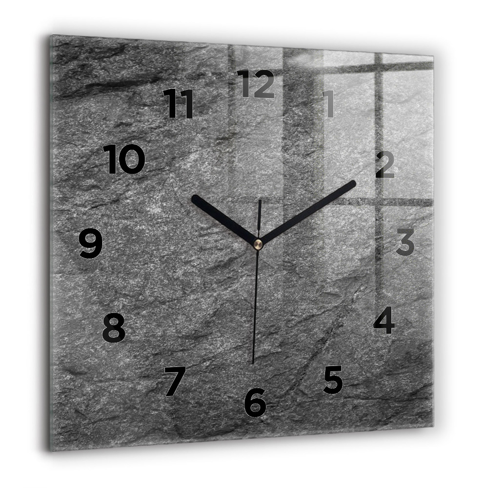 Horloge murale carrée 60x60 cm Roche volcanique