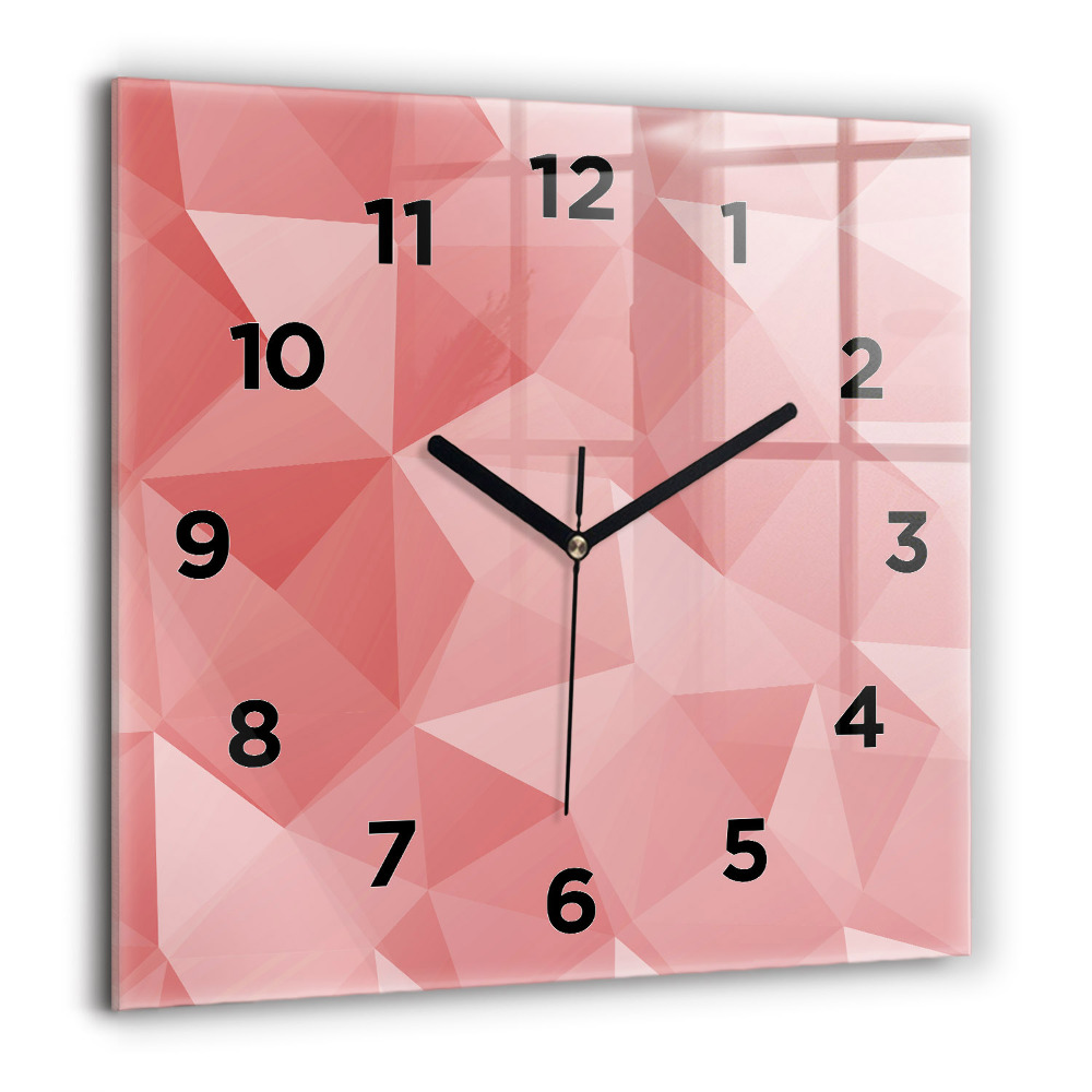 Horloge carrée en verre 60x60 cm Triangles abstrait