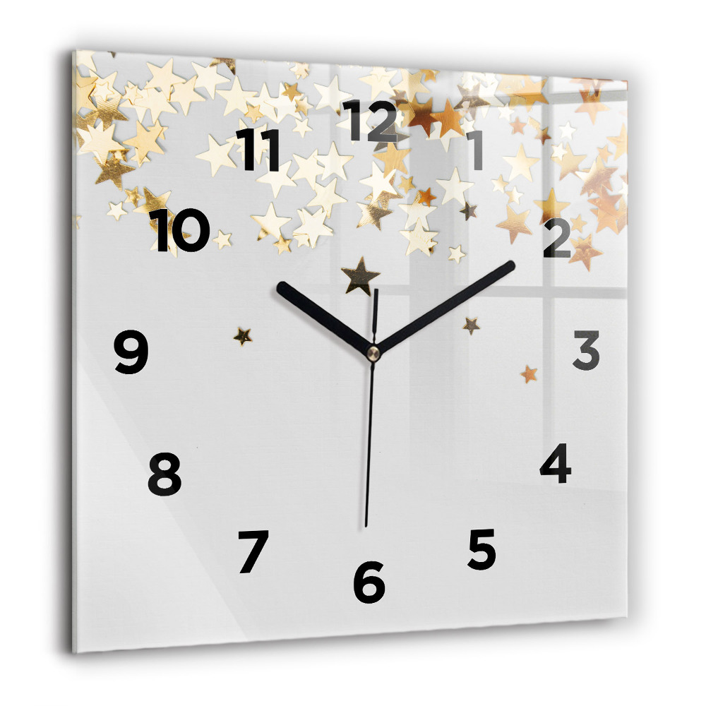 Horloge murale carrée 60x60 cm Étoiles sur fond lumineux