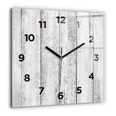 Pendule carrée en verre 60x60 cm Planches peintes