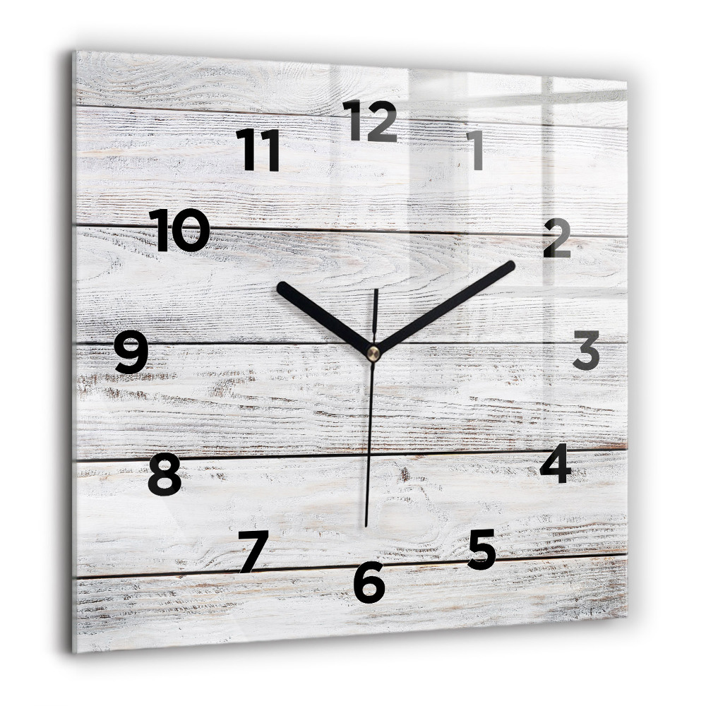Horloge carrée en verre 60x60 cm Planches peintes