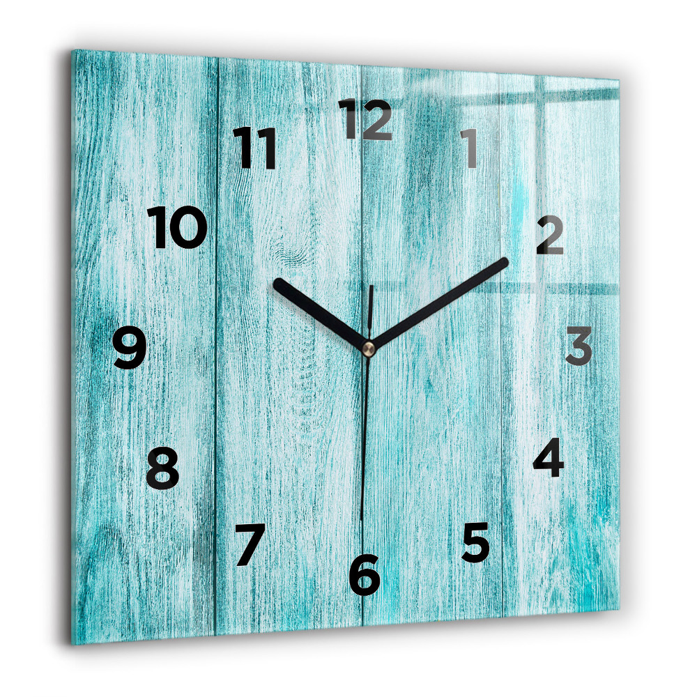 Horloge murale carrée 60x60 cm Vieux bois bleu
