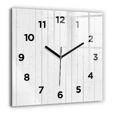 Horloge murale carrée 60x60 cm Motif de panneaux en bois
