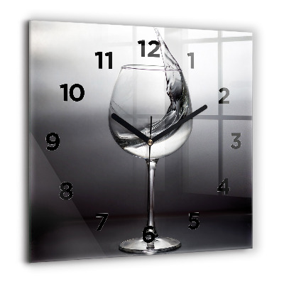 Horloge murale carrée 60x60 cm Verre à vin